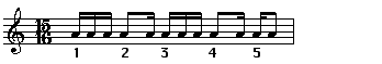 Fifteen sixteen time notation example