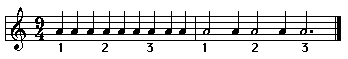 Nine four time notation example
