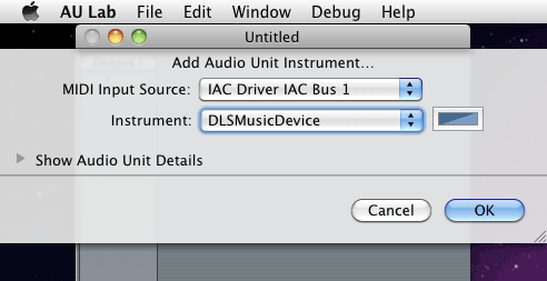 AuLab add audio instrument