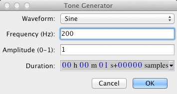 Generate 200 Hz sine wave