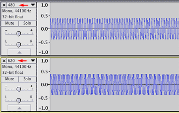 Two sine waves