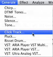 click track menu