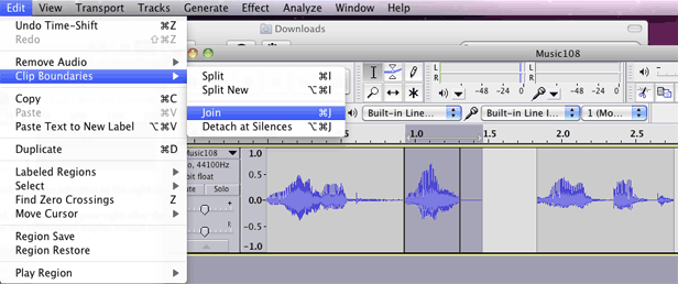 Audacity Join command