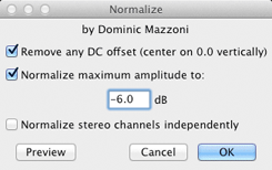 Normalize -6 dB