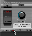 Ultrabeat drag pattern button