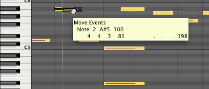 Piano Roll change position