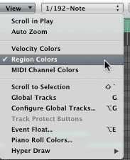 Piano Roll region colors