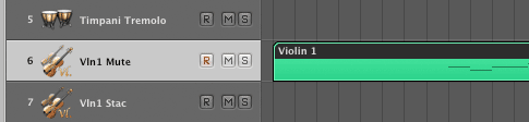 Select violin 1 track