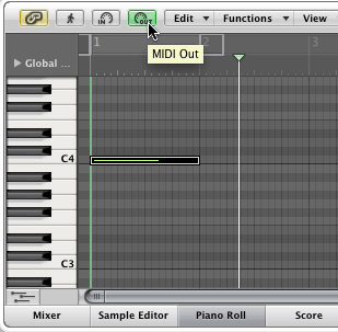 EXS24 MIDI Out button