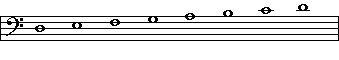 D minor scale step 1