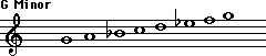 G Natural Minor Scale