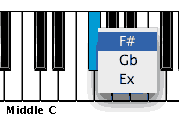 MUSIC LESSONS I enharmonic popup