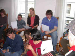 Singing with Christian Bassoul: Anne, Steven, Greg, Emily, Sarala, Adam 