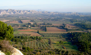 Provence landscape and olive orchards from Les Baux battlement ±±