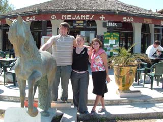 Adam, Becky and Laura after the 12-kilometer trek in the Camargue 