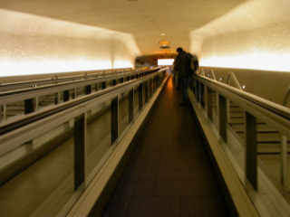 Underground, on the way to the departure gate at CDG