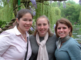 Whitney, Becky, and Laura in Monet's garden at Giverny