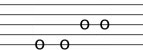 First four notes bass clef