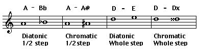 diatonic/chromatic steps