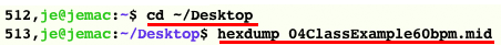 hexdump commands