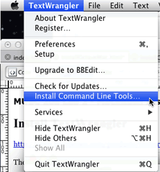 TextWrangler command line tools