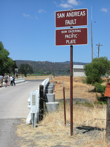Pacific-North American plate boundary in Parkfield, CA